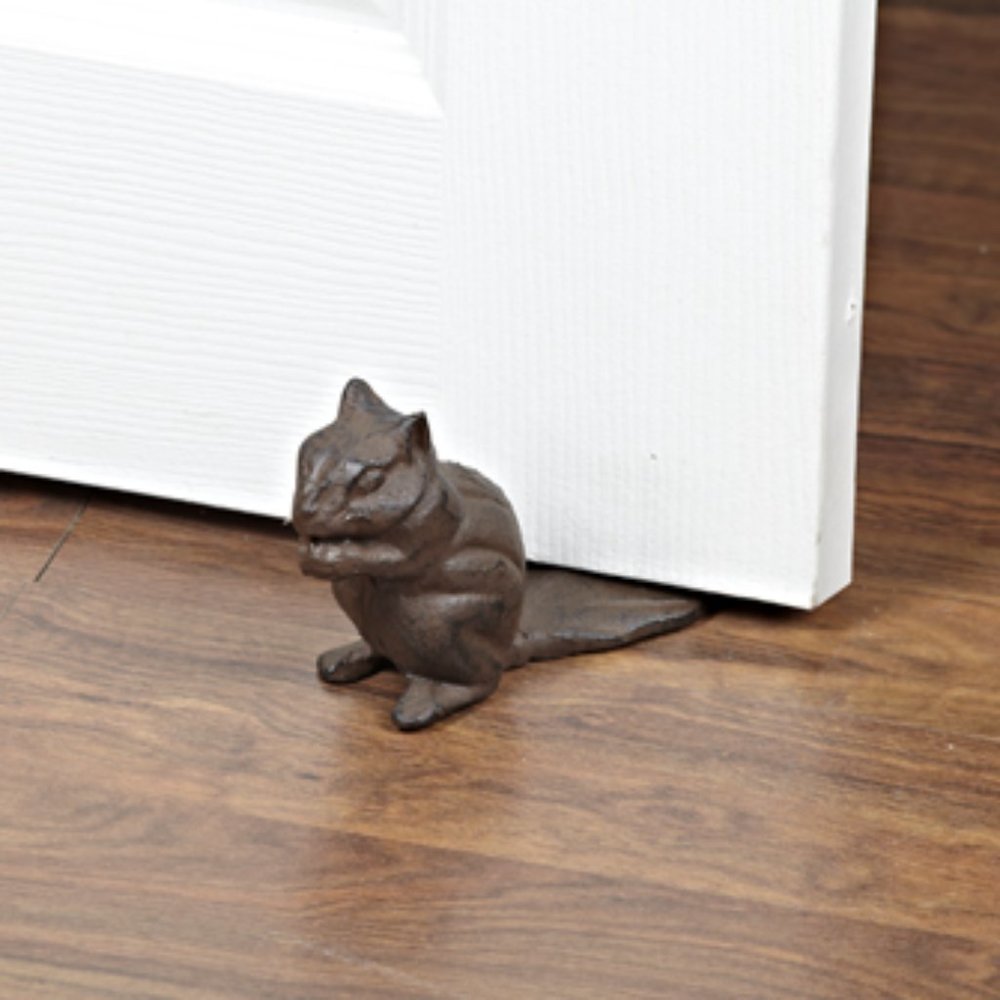 Cast Iron Chipmunk Door Stop Rustic Cottagecore Animal Door Wedge Decor